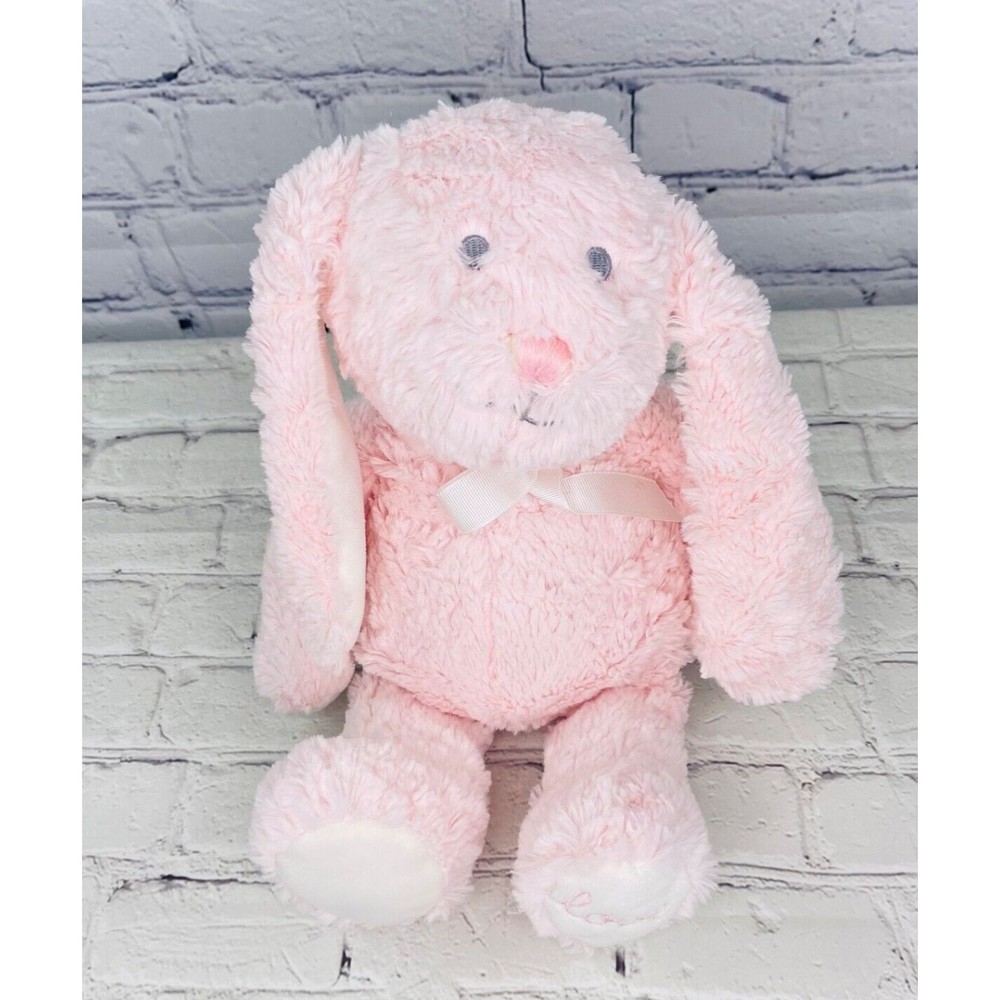 Wendy Bellissimo Pink Bunny Rabbit Plush Love White Bow Stuffed Animal Toy 15"